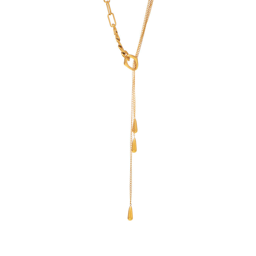 Pull-out multi-layer water drop sweater chain