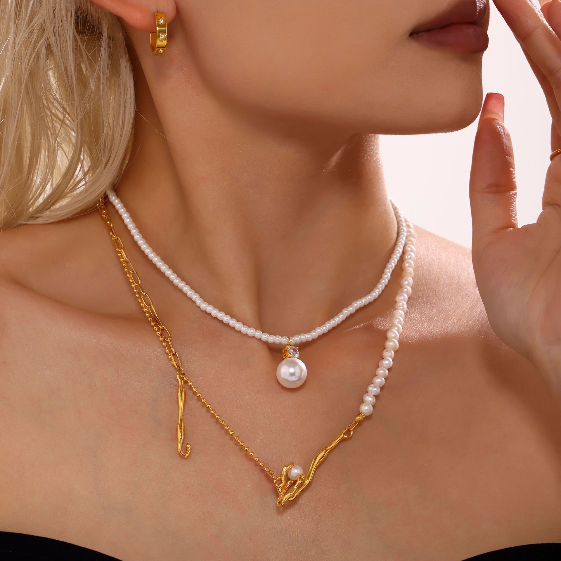 Shaped Baroque Pearl Necklace