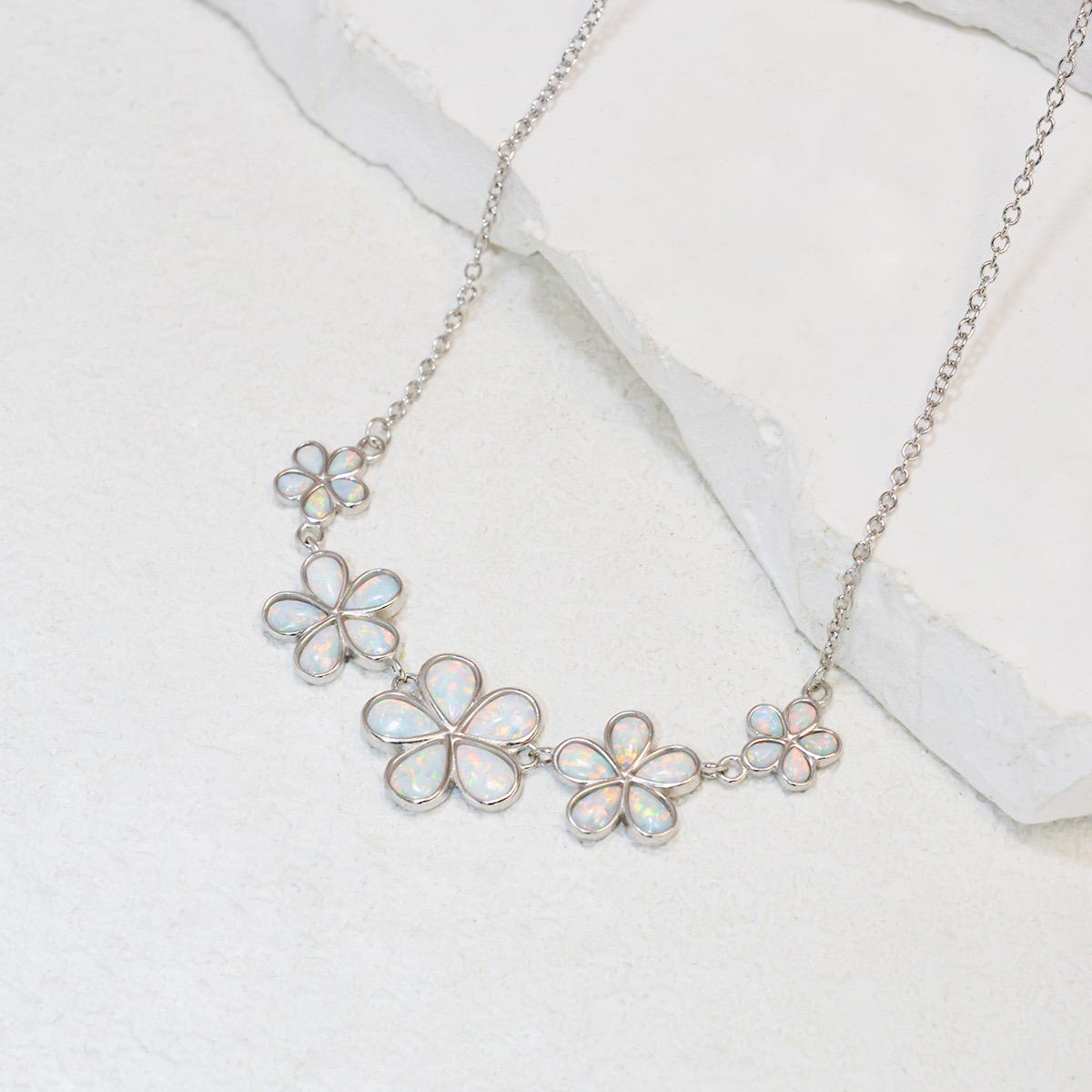 Opal Plum Blossom Necklace