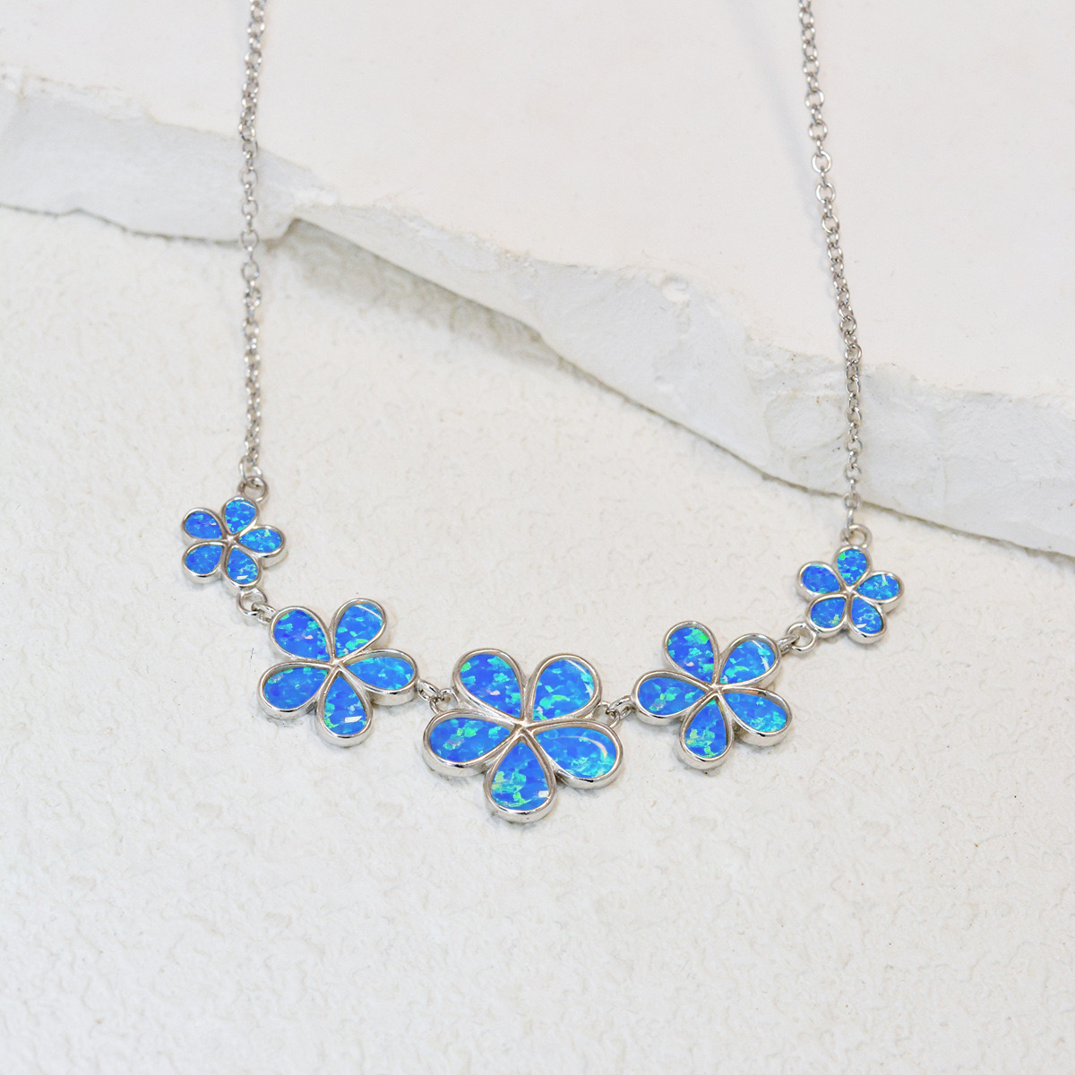 Opal Plum Blossom Necklace