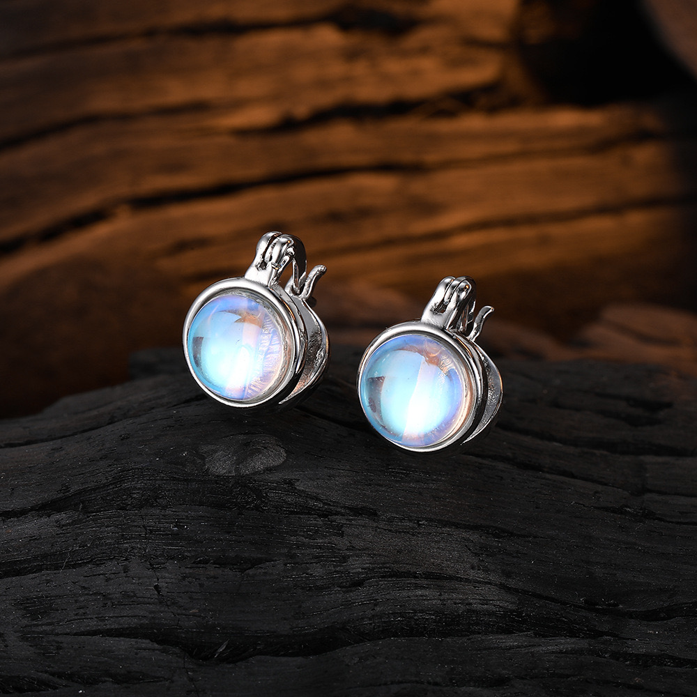 moonstone blue pupil earrings