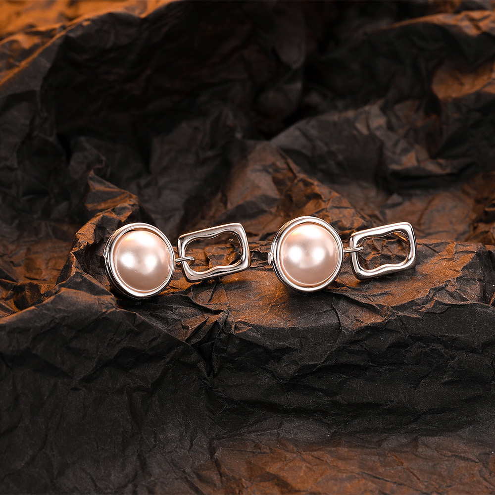 French Rectangular Large Pearl Earrings