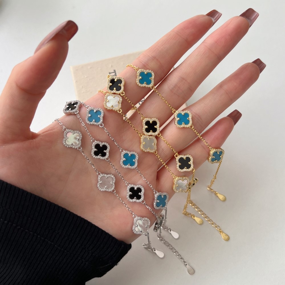 Four-leaf clover-Malachite Bracelet 18K