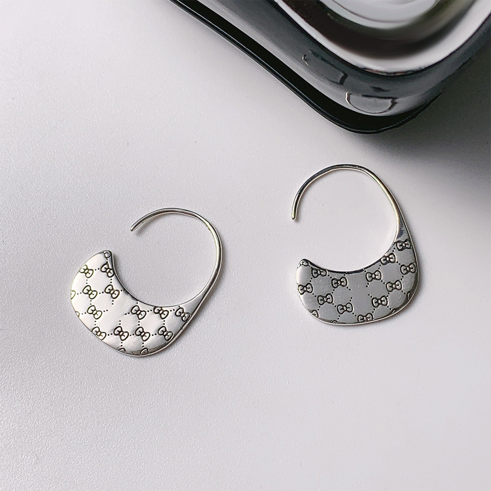 S925 Silver Sweet Bow-shaped Printed Earrings