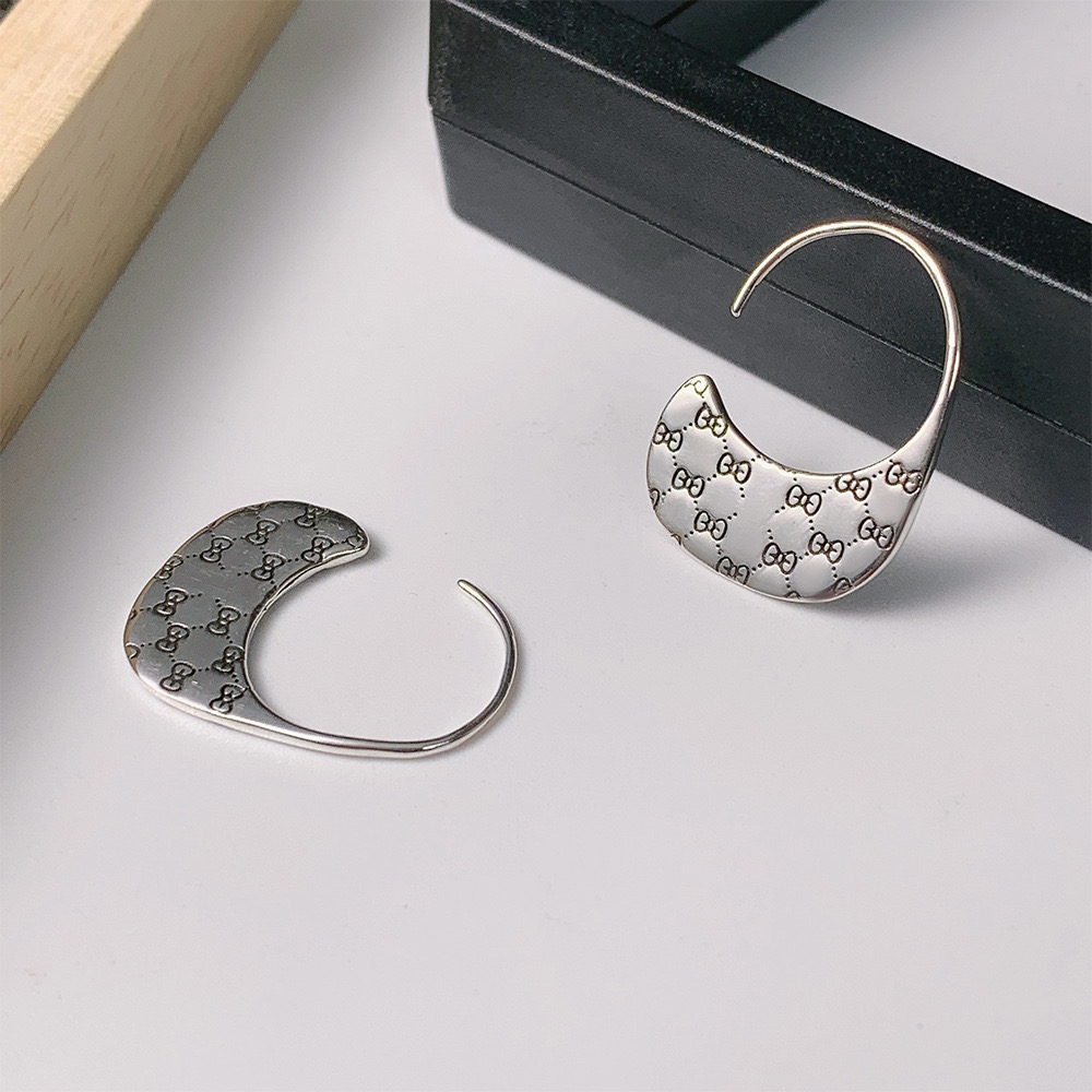 S925 Silver Sweet Bow-shaped Printed Earrings