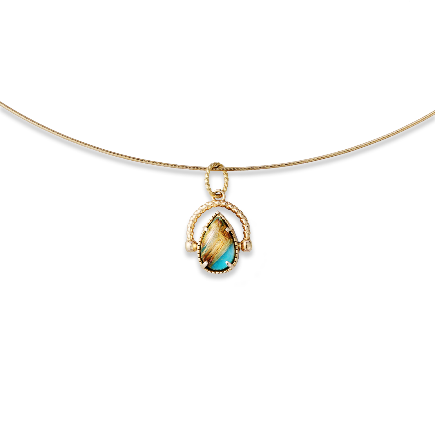 French retro style water drop pendant