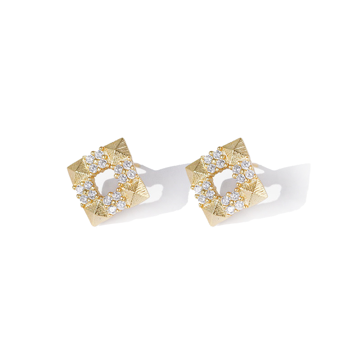 Italian style brushed frosted stud earrings