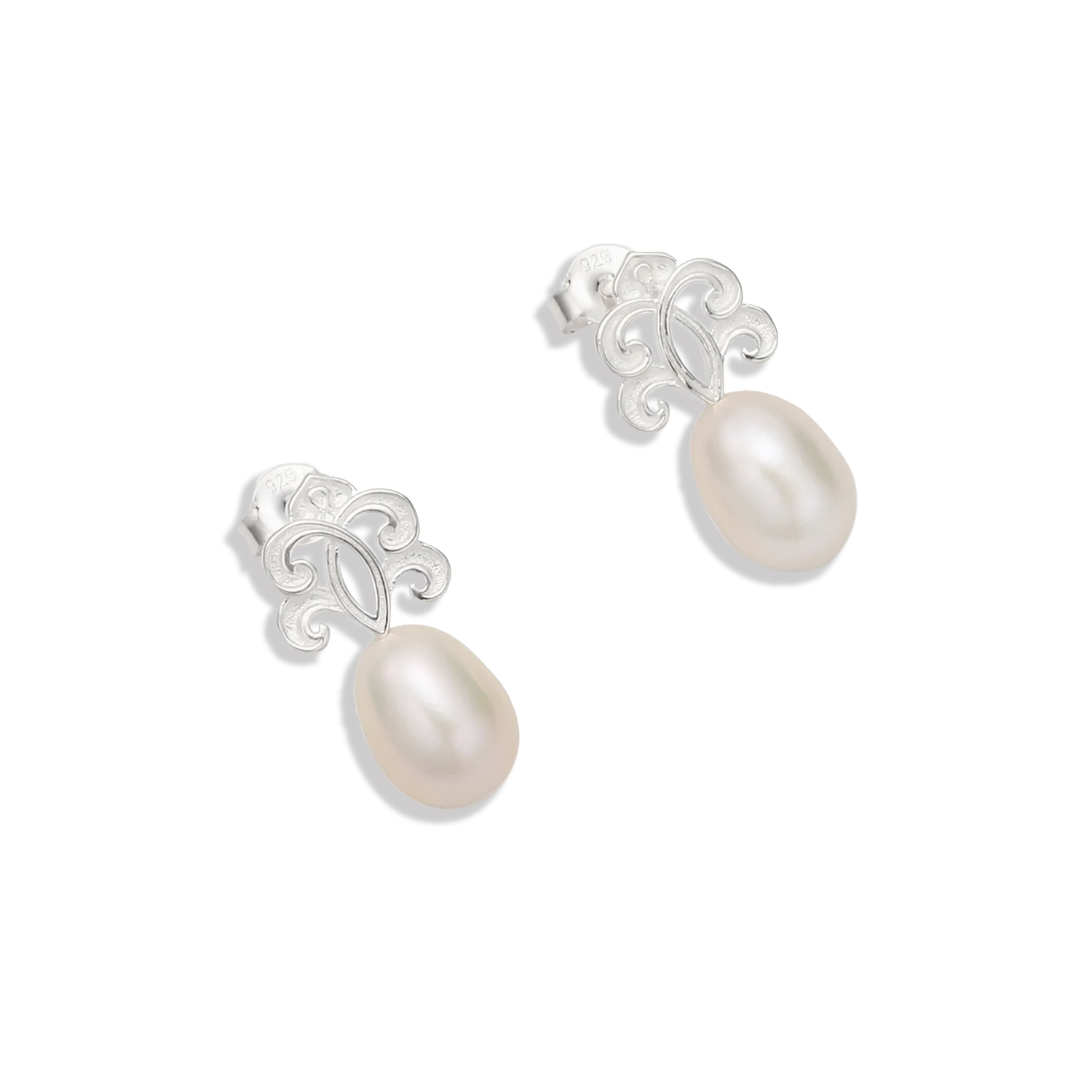 Silver Pearl Earrings