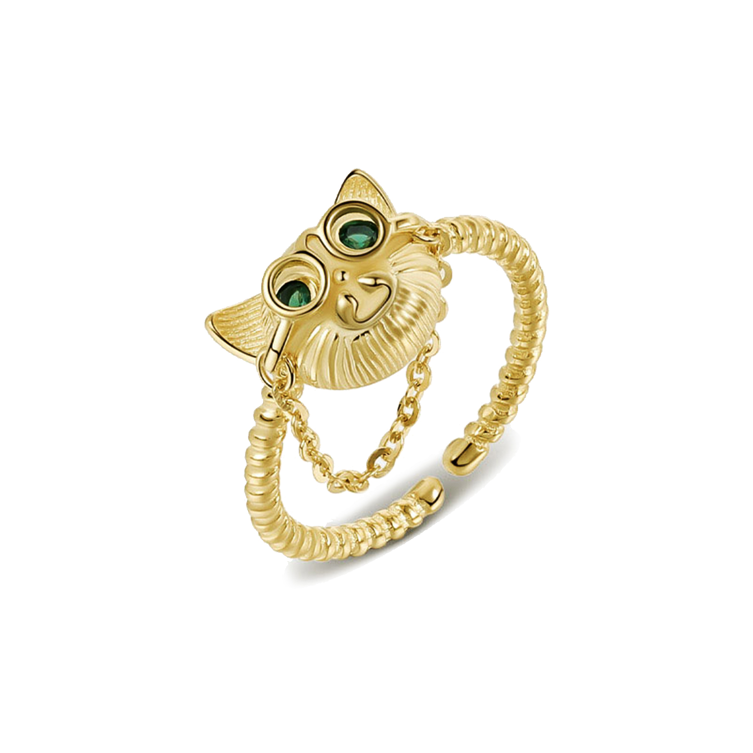 Light luxury cute cat ring