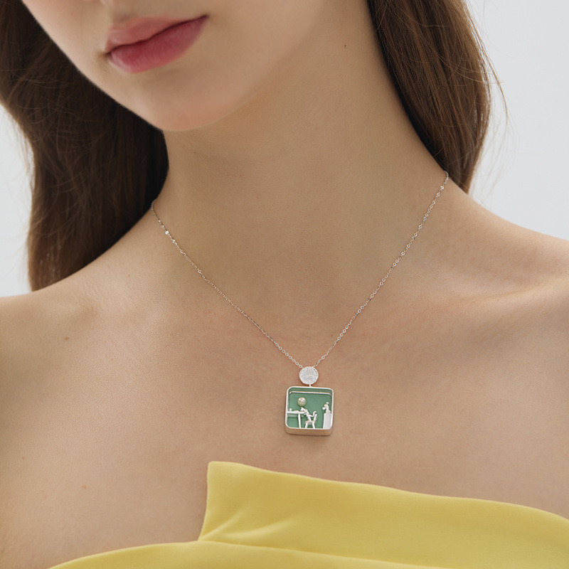 Cat alone at home pendant