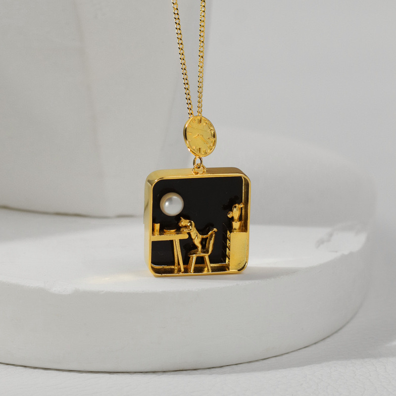 Cat alone at home pendant