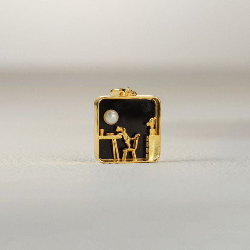 Cat alone at home pendant