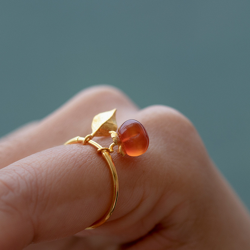 Lucky Red Agate Ring