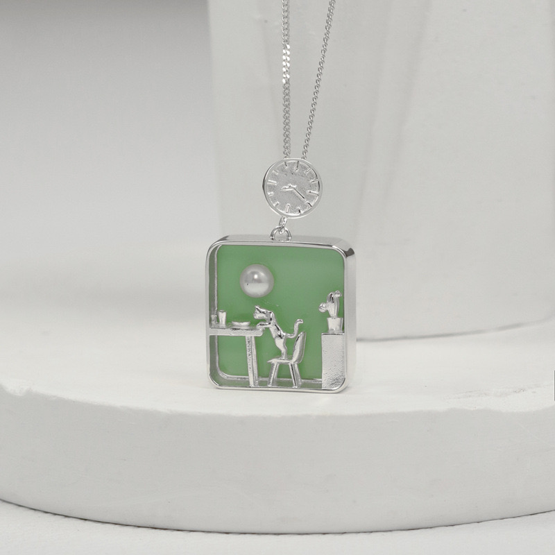 Cat alone at home pendant