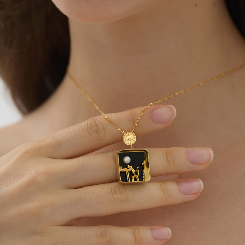 Cat alone at home pendant