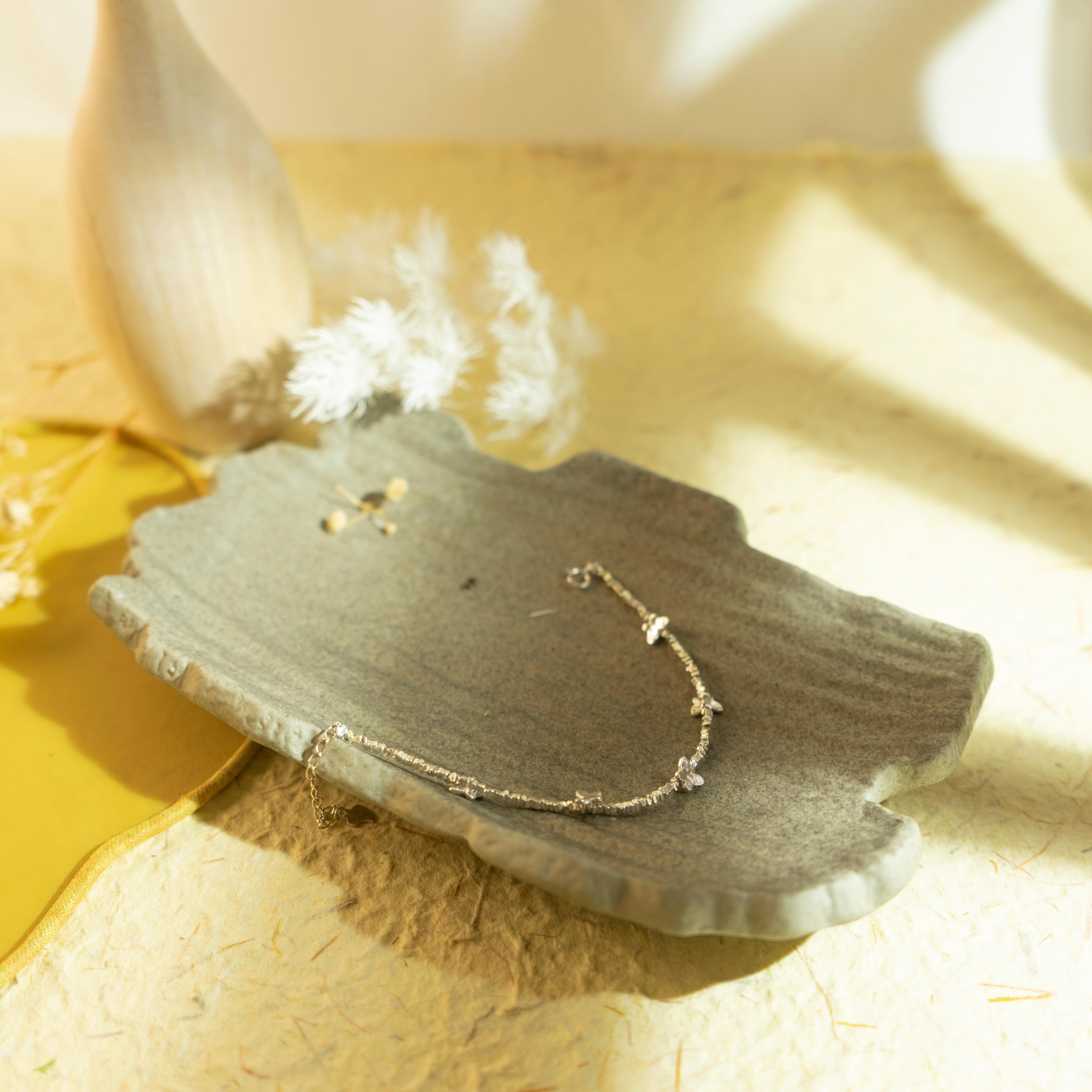 Light Luxury Silver Butterfly Bracelet