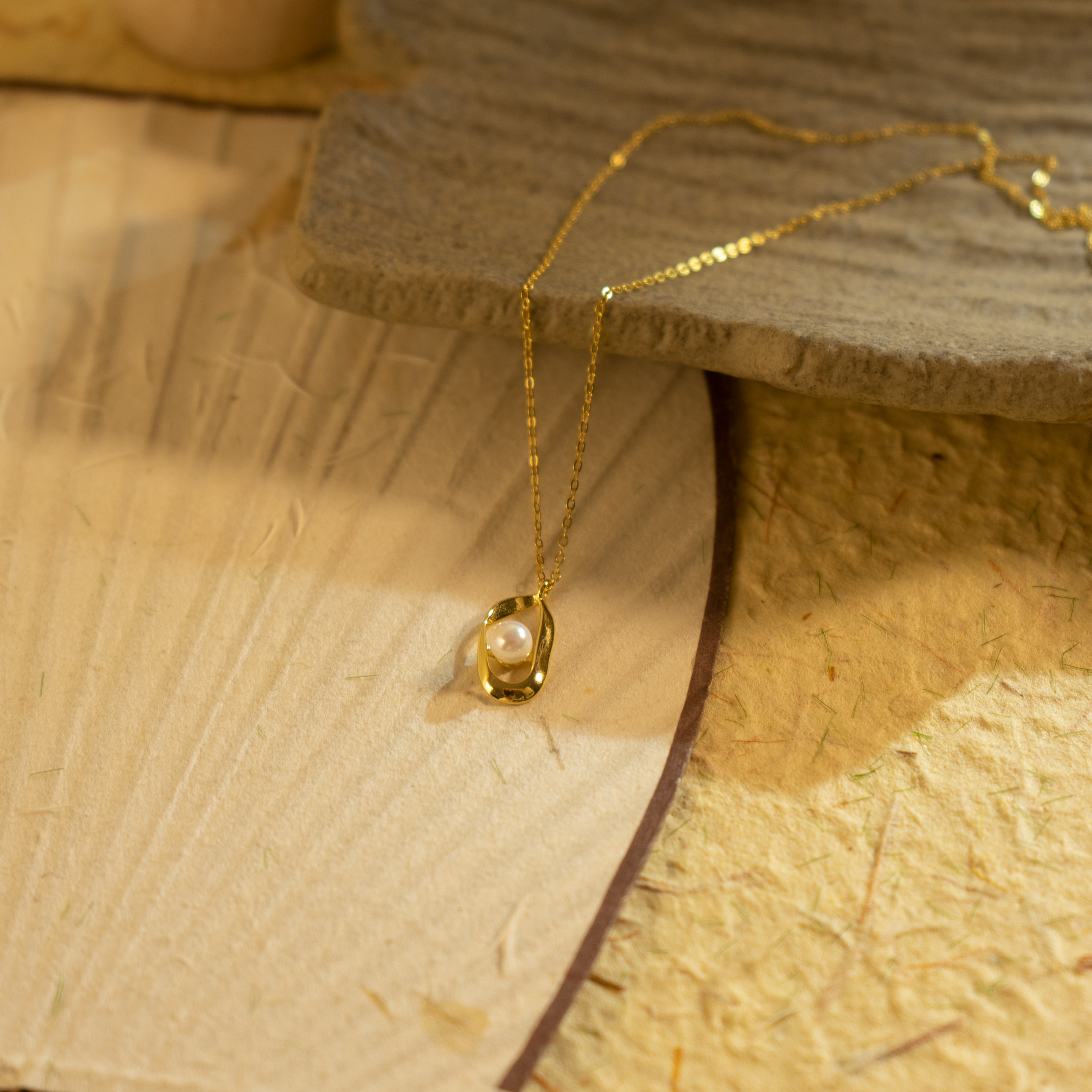 StylishGold-Plated Pearl Necklace