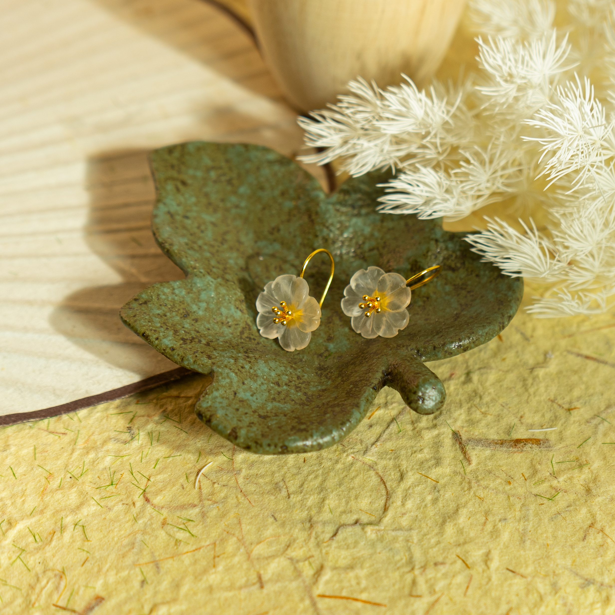 Stylish Lotus Leaf - shaped Earrings