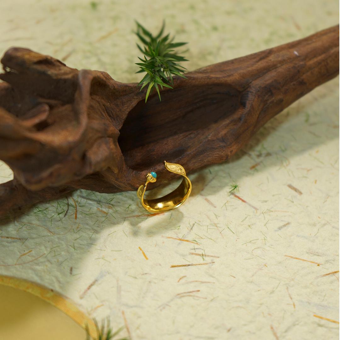 18K gold plated The Persistence of Memory Silver Ring