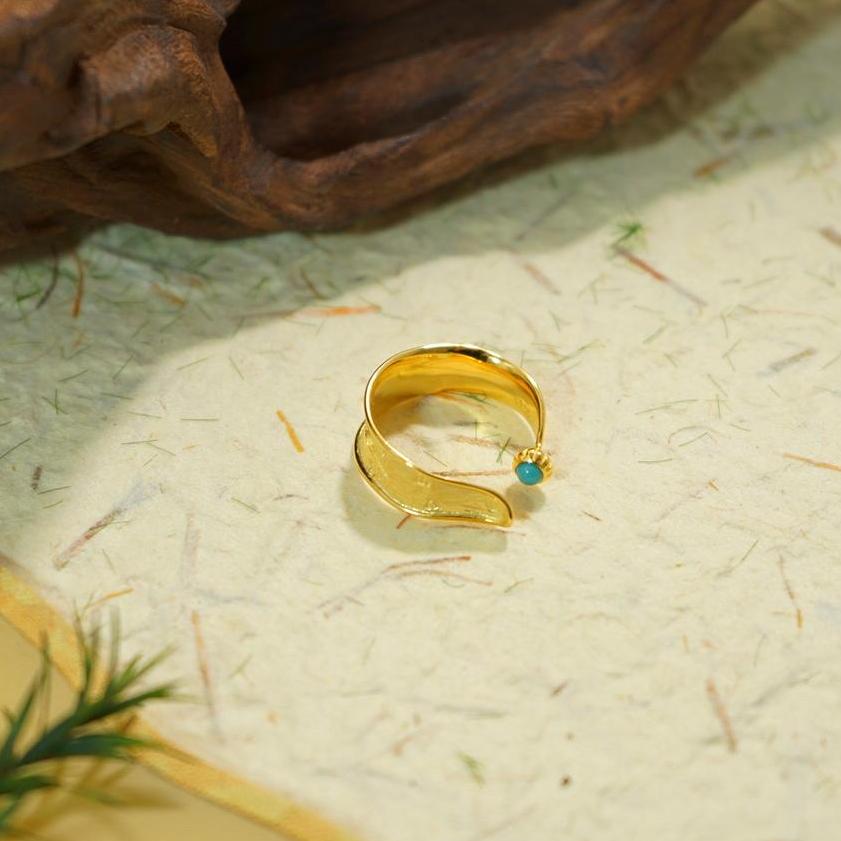 18K gold plated The Persistence of Memory Silver Ring