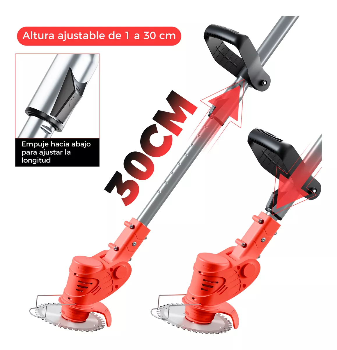 Desbrozadora Inalámbrica Electrica Podadora Pasto 2 Baterías