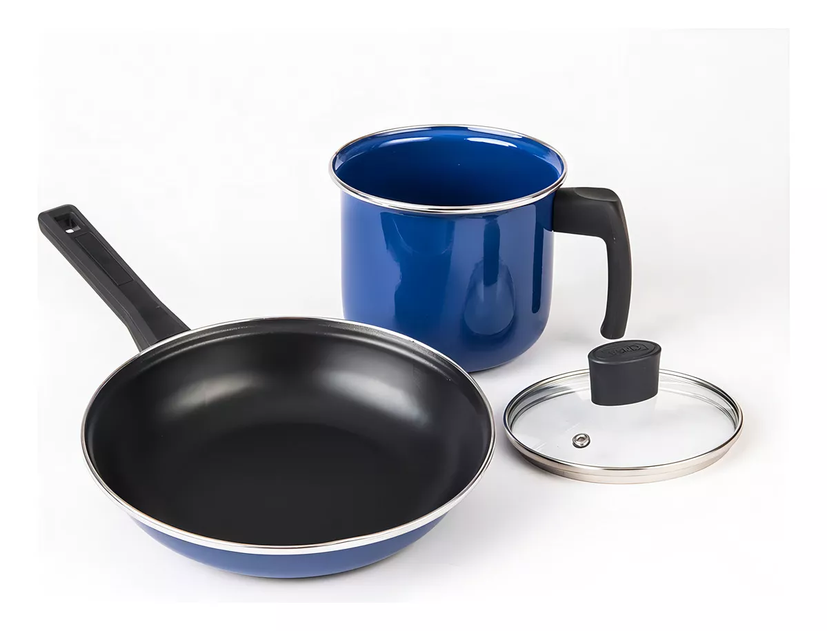 Bateria de Cocina Clásica de Peltre 12 Piezas Cinsa Austria Azul