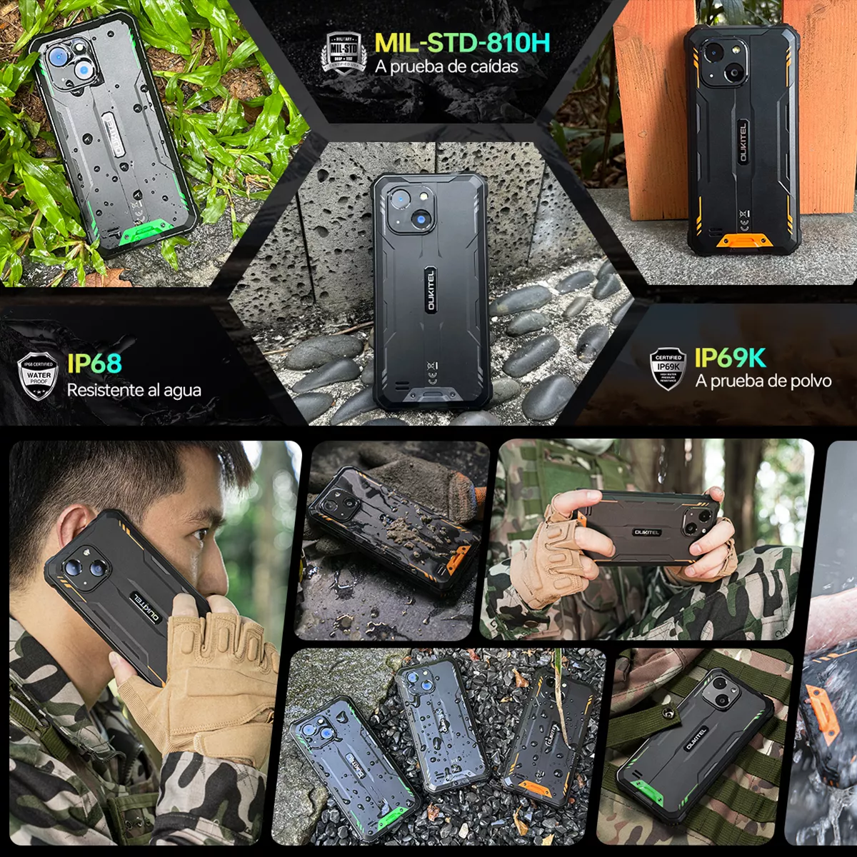 Celular Oukitel Wp32 Pro 24(6+18)gb Ram 256gb Rom Android 14 Smartphone Robusto 6300mah 6.0 Pulgadas Hd Celulares 4g Dual Sim/face Id/gps/nfc/otg