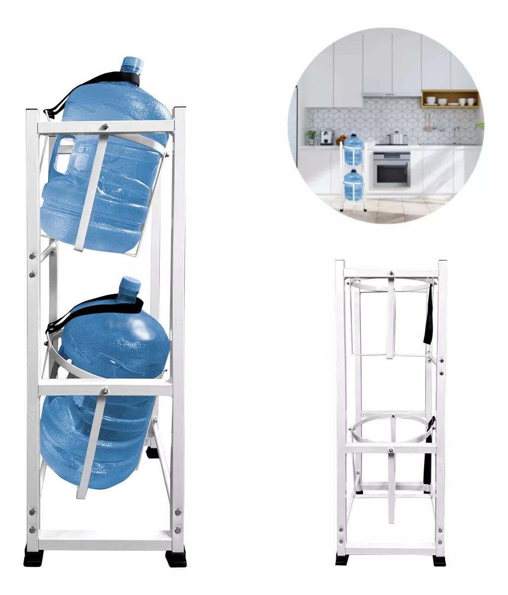 Dispensador De Agua Portagarrafones Doble De Acero Metalico