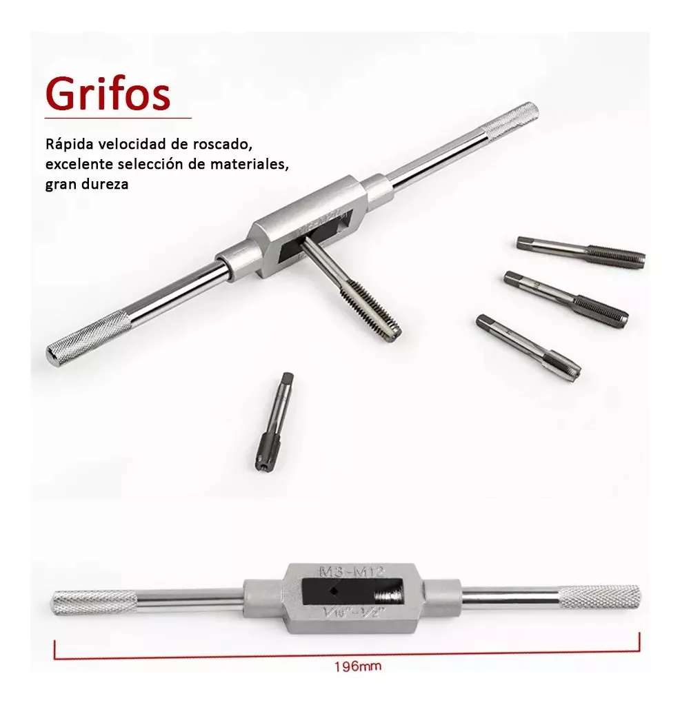 Atverce PD-40 Juego De Pulgada Acero Machuelos Y Terrajas 40 Pcs