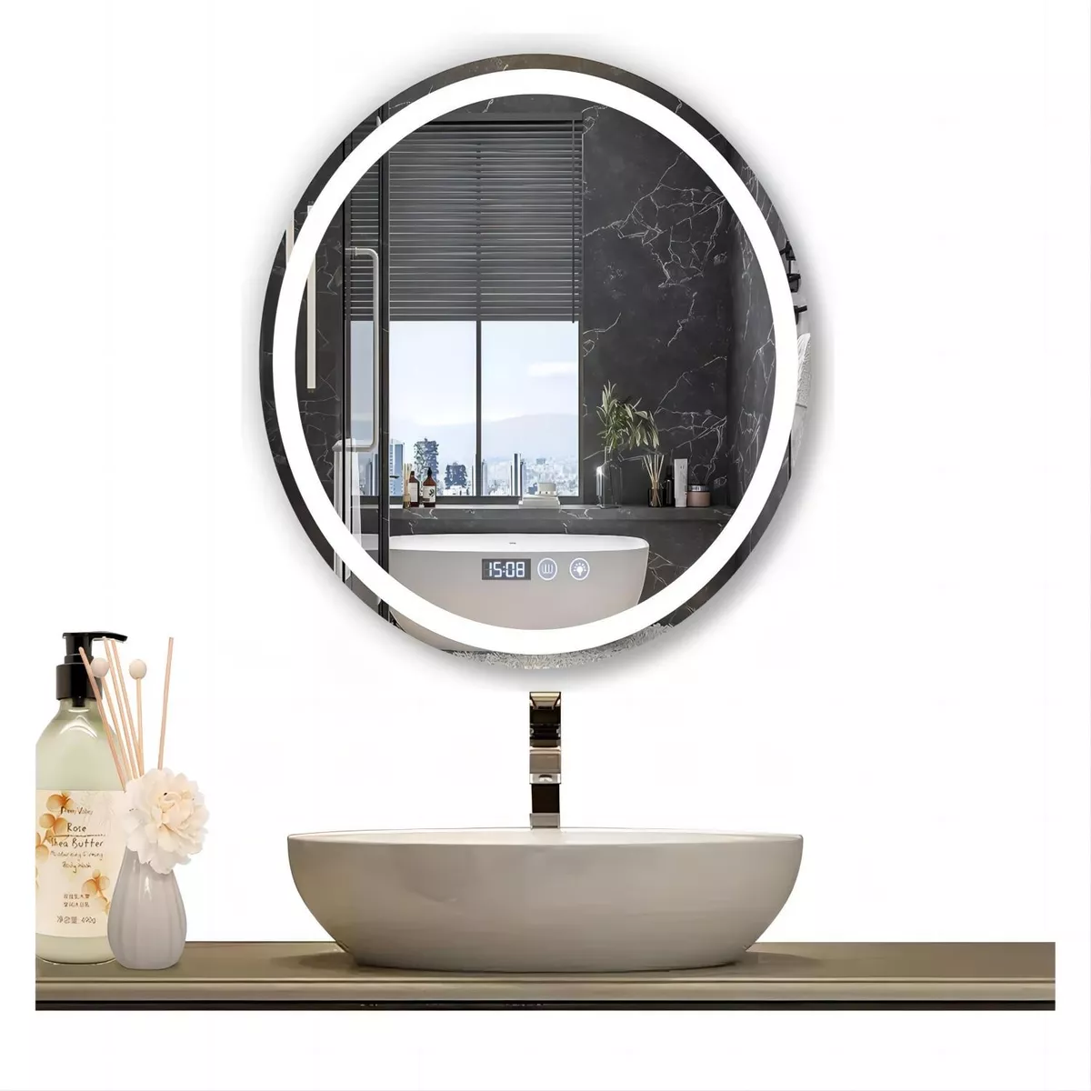 Espejo Led Baño Touch 3 Modo Con Función Antivaho 60*60cm