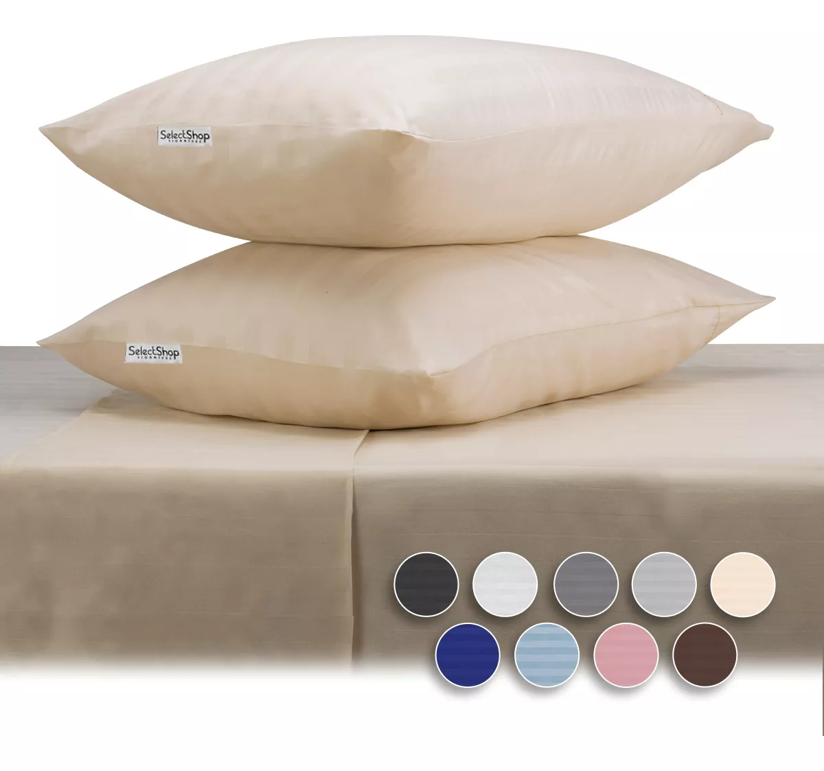 Juego De Sabanas King 2,800 Hilos Egipcian Premium Color Crema