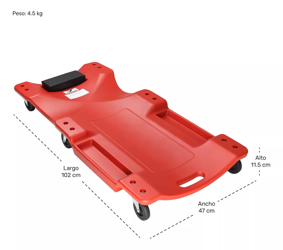 Cama Deslizante Para Mecánico 40 Soporte Acojinado 155 Kg Gutstark mkz-cama40mecroj
