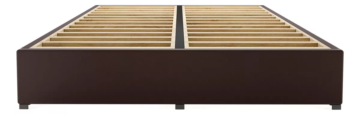 Base Cama Box Madera Tapiz Magna Chocolate Queen Size Color Marrón