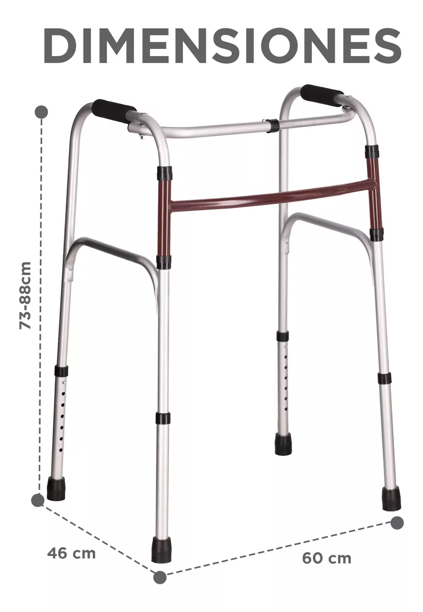 Andadera Adulto Ortopedica Andador De Aluminio Vino Tikun