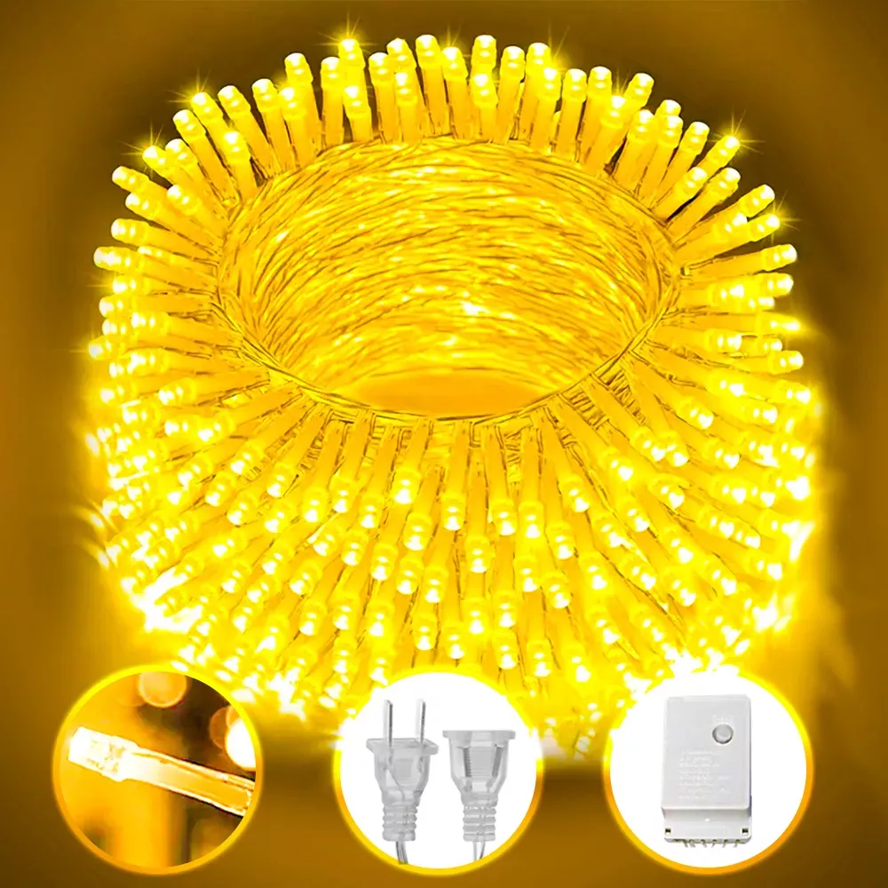 Decoración Navideña Luz 300led Fiesta 25m Luz Exterior