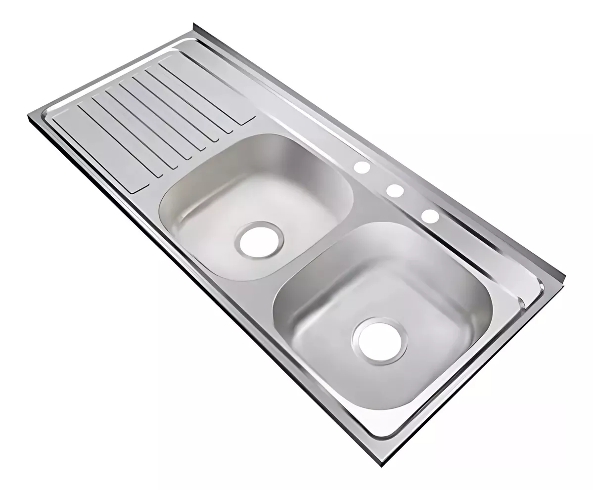 Tarja Fregadero Acero Inoxidable Doble Escurridor Cocina