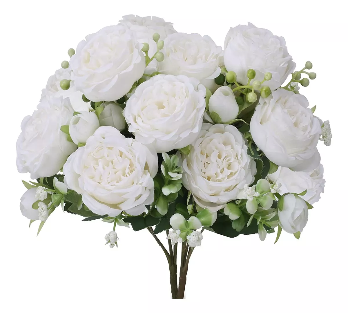 3ramos Rflores Peonias Artificiales Ramo Rosa Novia Boda