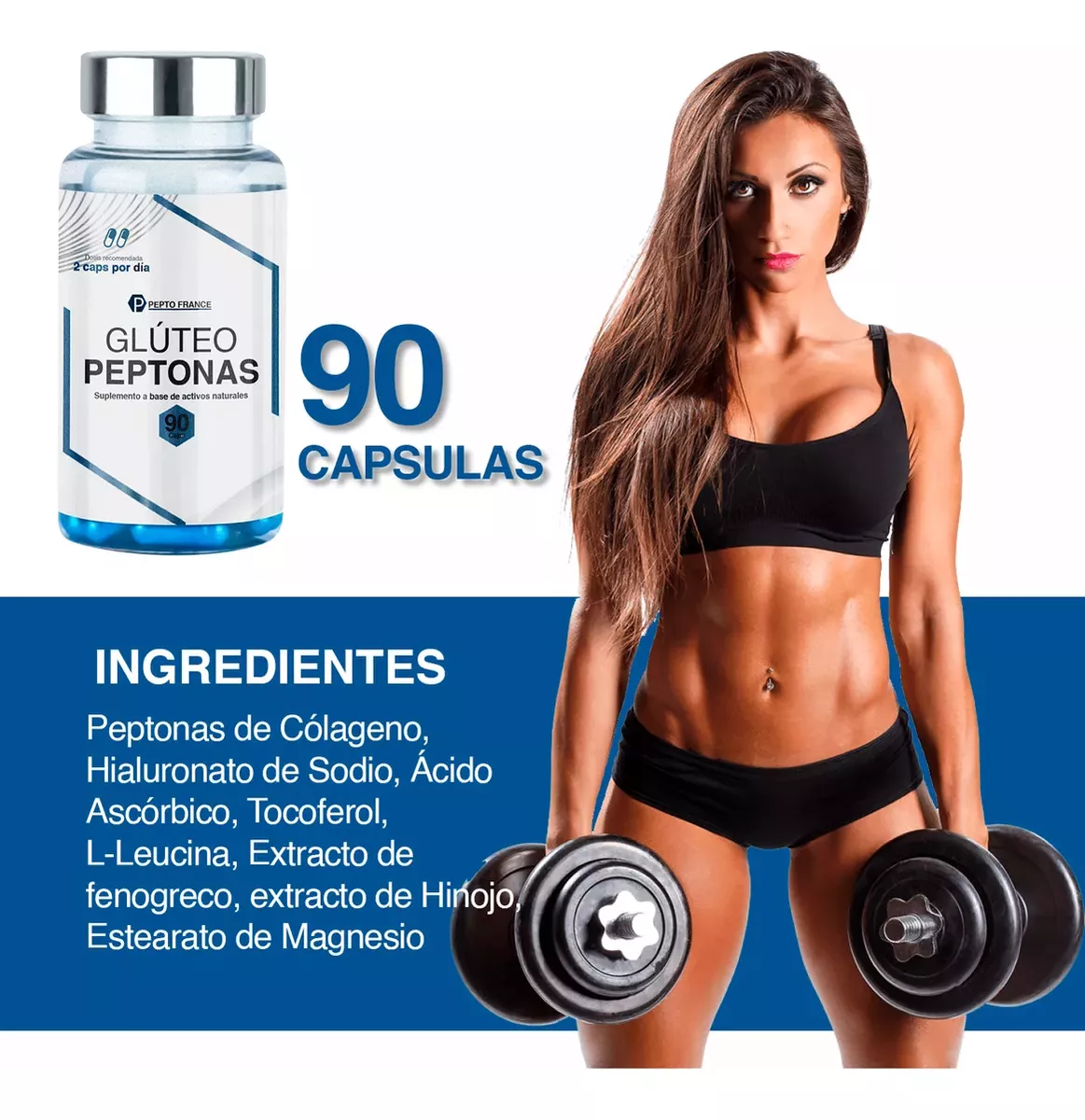 Kit Suplementos Glúteo Peptona + Reductivo Intenso 90cáps