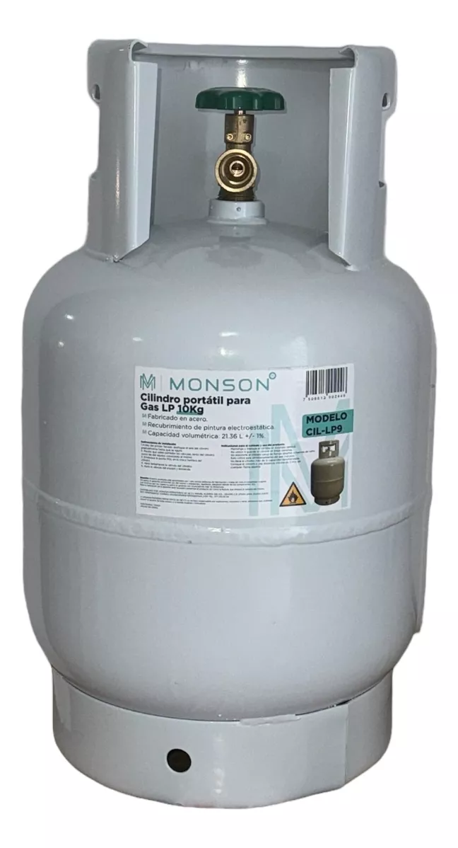 Tanque De Gas Lp De 10 Kgs Portatil Cilindro Válvula Qcc Ame