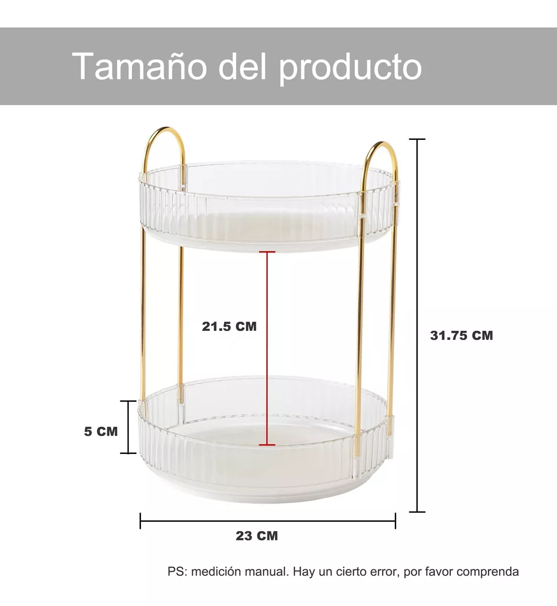 Organizador De Maquillaje Cosméticos Rotación Acrílico 360°
