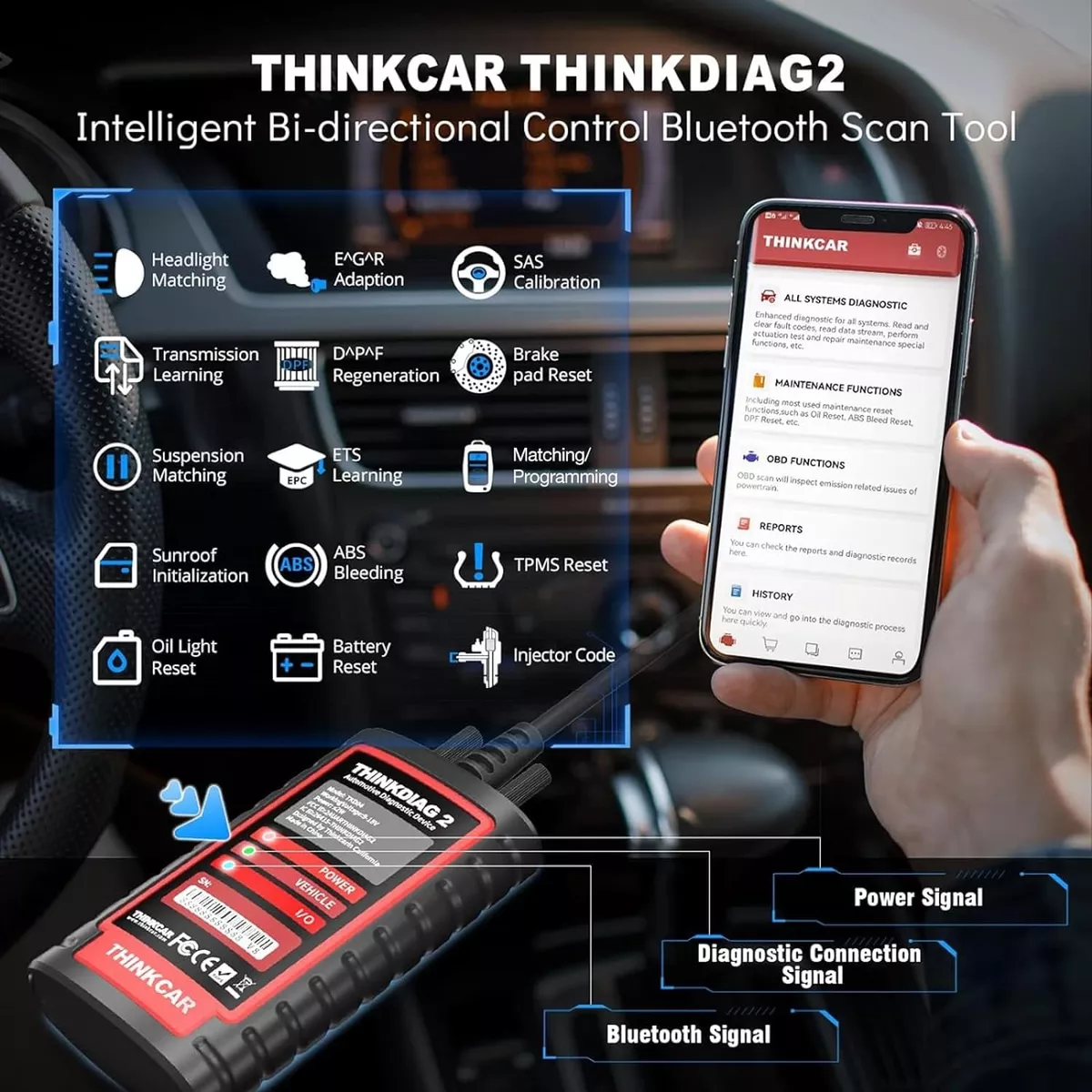Thinkdiag2 Escaner Automotriz Obd2 Bluetooth Can-fd Vin Ecu