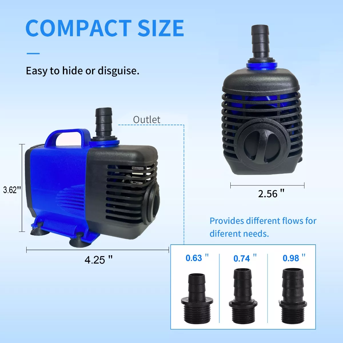 Bomba De Agua Sumergible 3m 3000l/h Para Acuario, Fuente