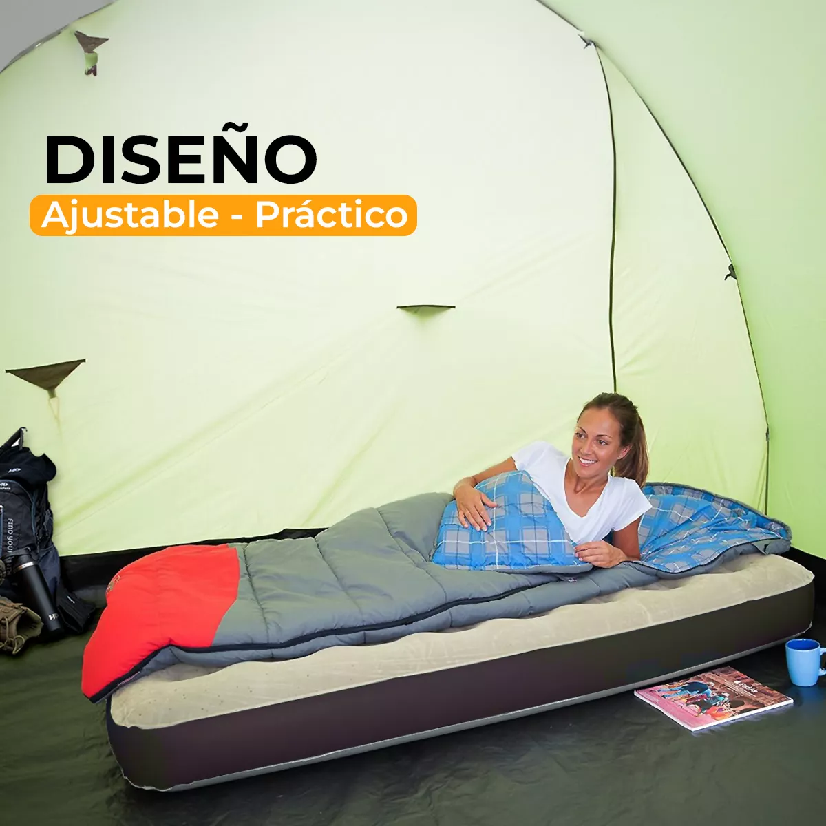 Colchon Inflable Individual Cama De Aire Portatil Camping