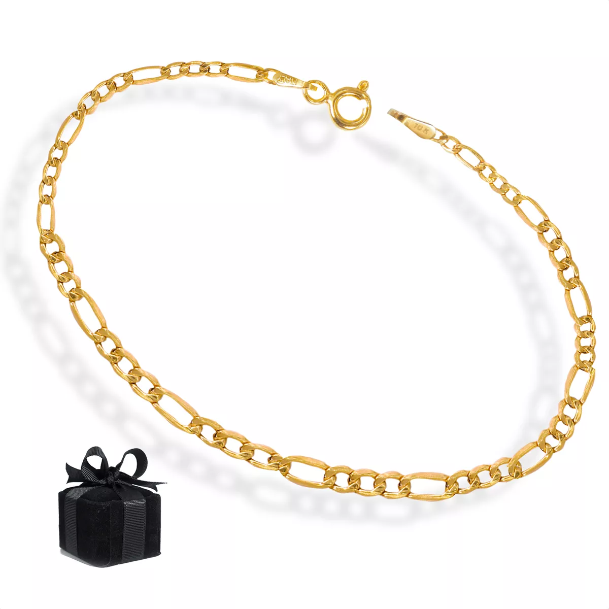 Pulsera Cartier Pulso Oro 10k Esclava Brazalete Figaro 2.8mm