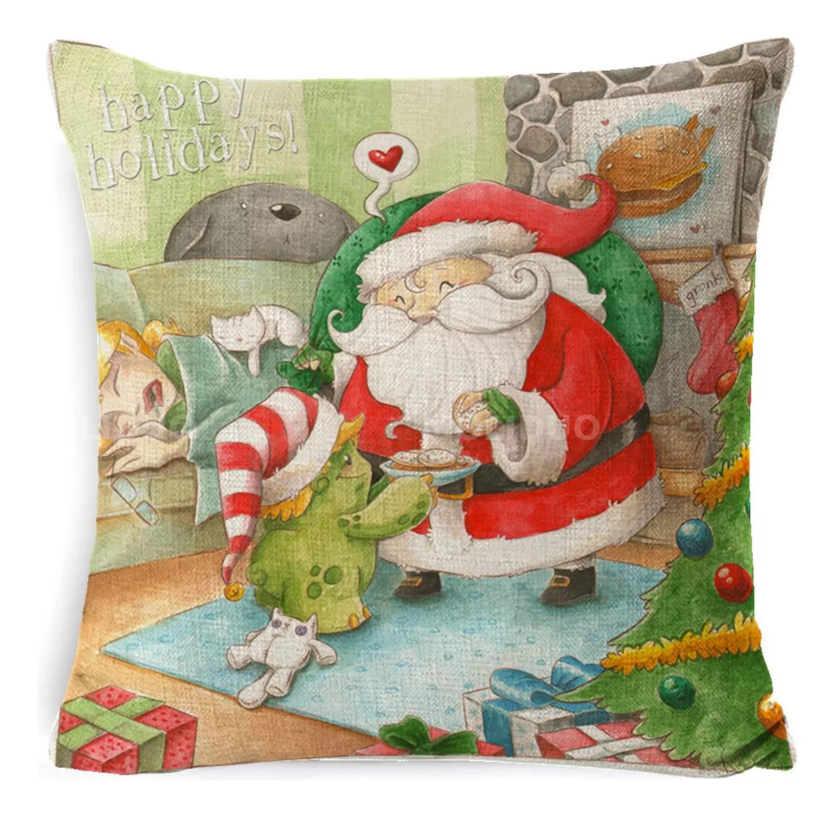 6 Fundas Navideñas Cojines Decorativos Fundas Almohadas Lino
