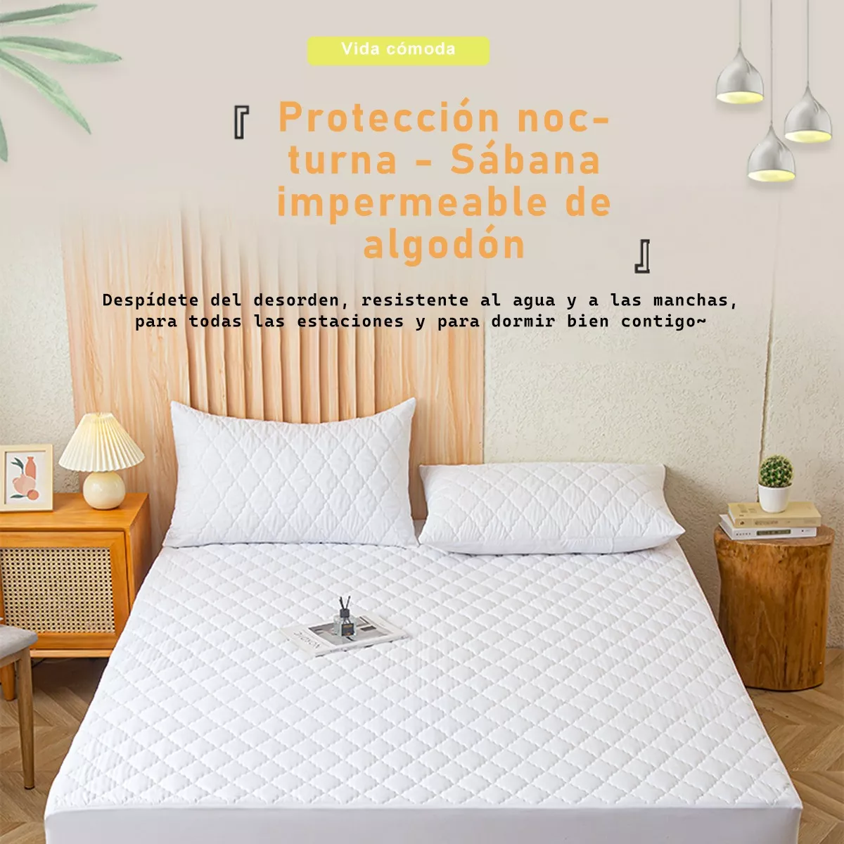 Protector Cubre Colchón Impermeable Matrimonial 3 Pisos King