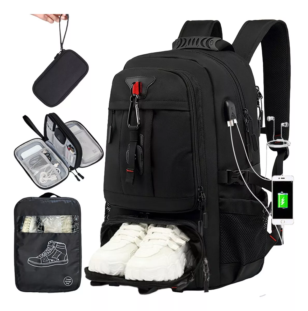 Mochila Militar Táctica De Viaje 80l Impermeable Con Usb