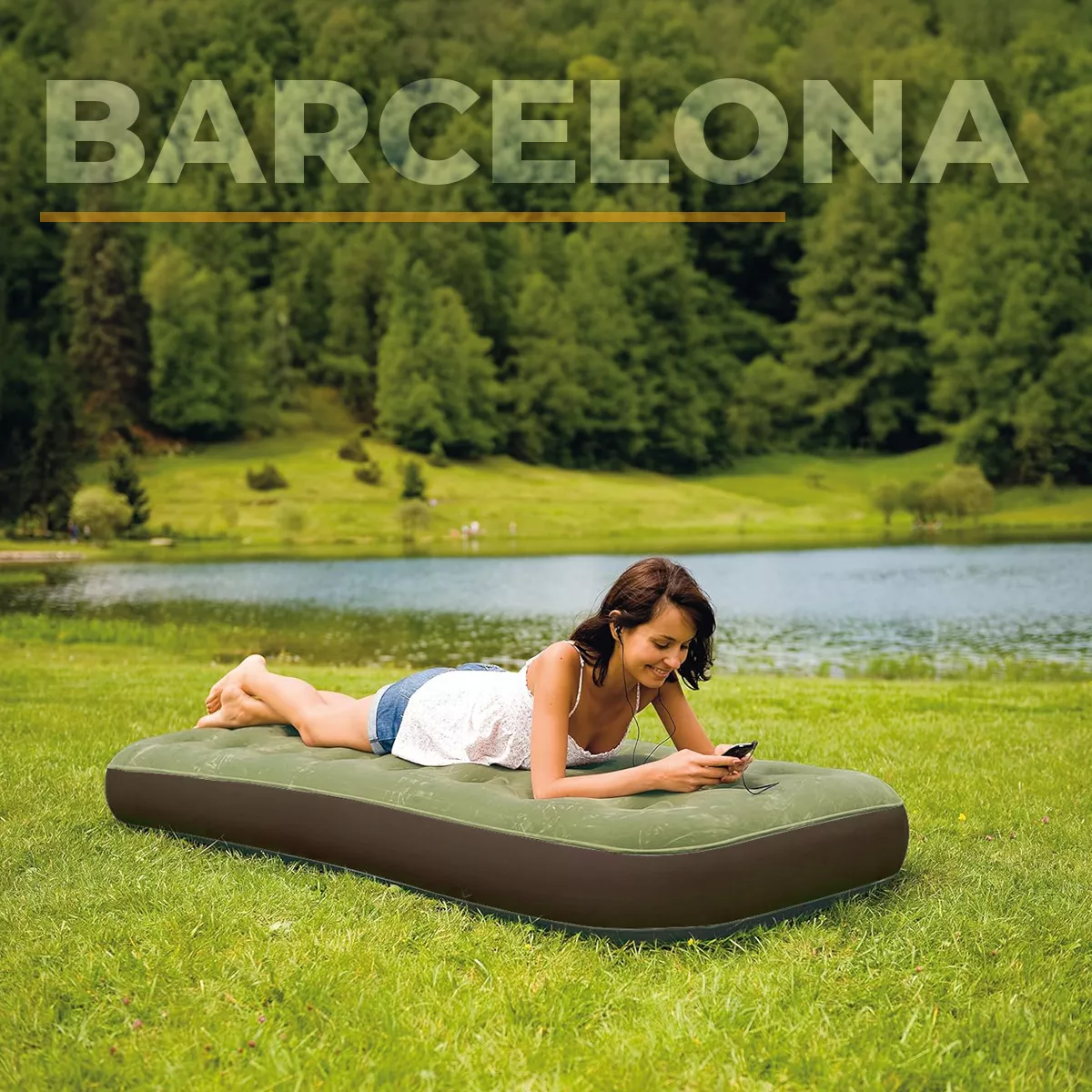 Colchon Inflable Individual Cama De Aire Portatil Camping