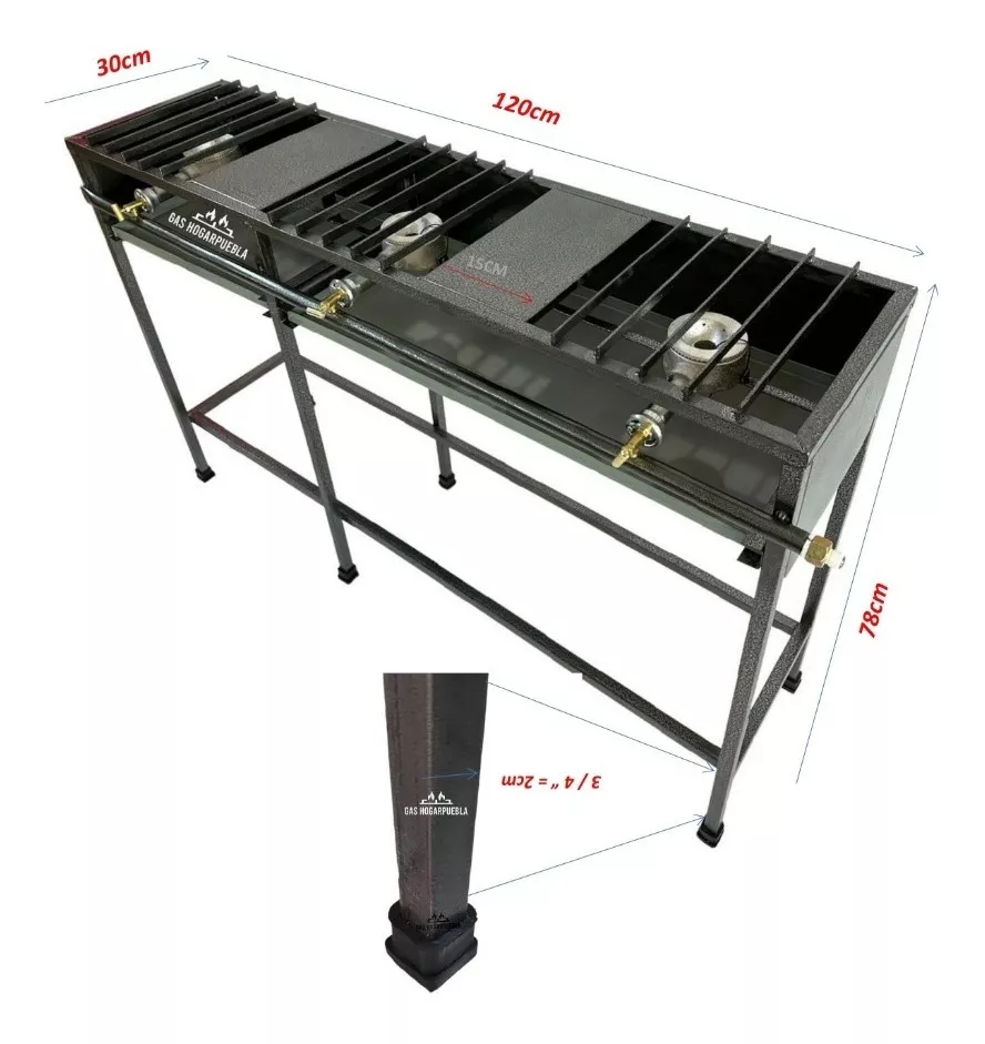 Estufa 3 Quemadores C/separador Casa/negocio