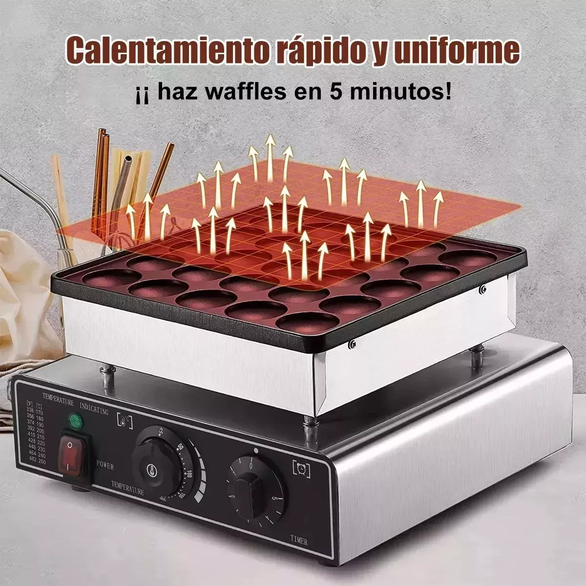 Maquina Electrica Industrial Mini Hotcakes 25 Piezas Comercial Muffins Pancacke